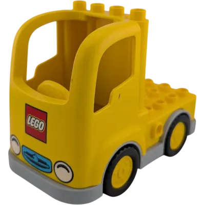 Lego Duplo Lastwagen Gelb mit Hase und Lego Logo Graues Unterteil