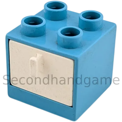 Lego Duplo 4890 Regal Schrank Hellblau mit Schublade Weiß