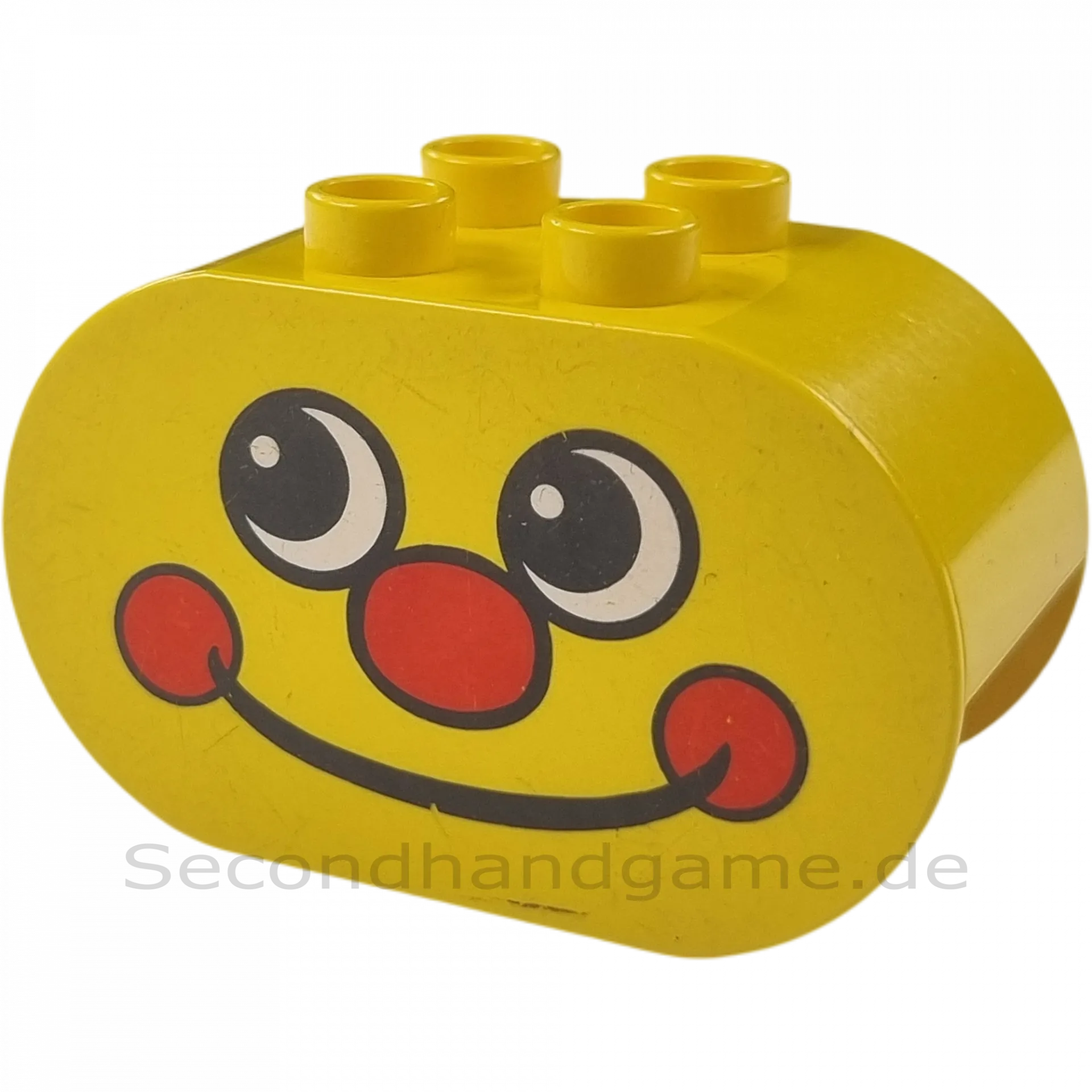 Lego Duplo Stein 2x4x2 Gelb abgerundet lächelndes Gesicht 6448