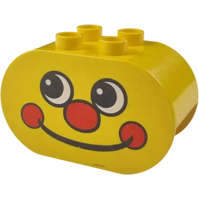 Lego Duplo Stein 2x4x2 Gelb abgerundet lächelndes Gesicht 6448