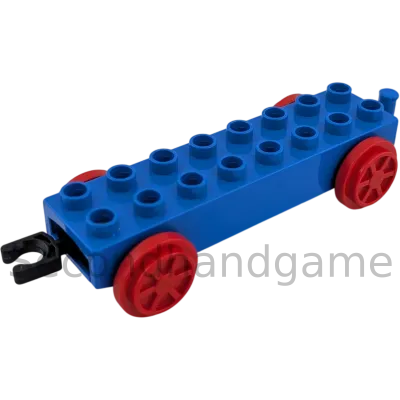 Lego Duplo Eisenbahn Anhänger Blau Rot besonders lang