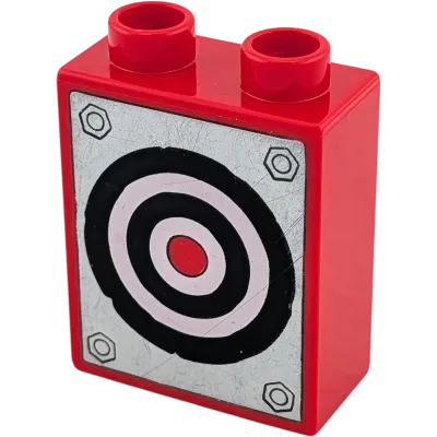 Lego Duplo  1x2 Stein Rot Zielscheibe