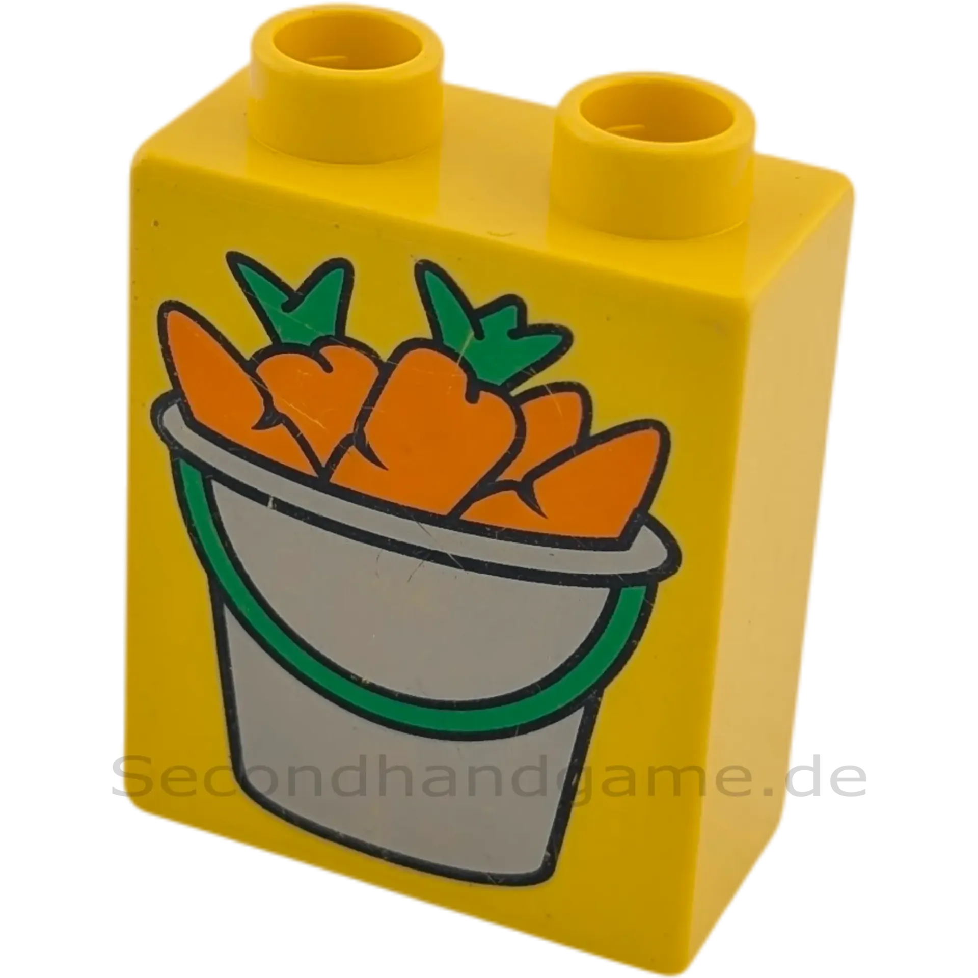 Lego Duplo 1x2 Gelb Stein Möhren im Eimer Mohrrüben Karotten