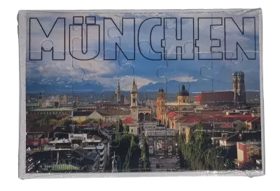 Stadt München Puzzle 20 Teile Ansichtskarte mit Umschlag