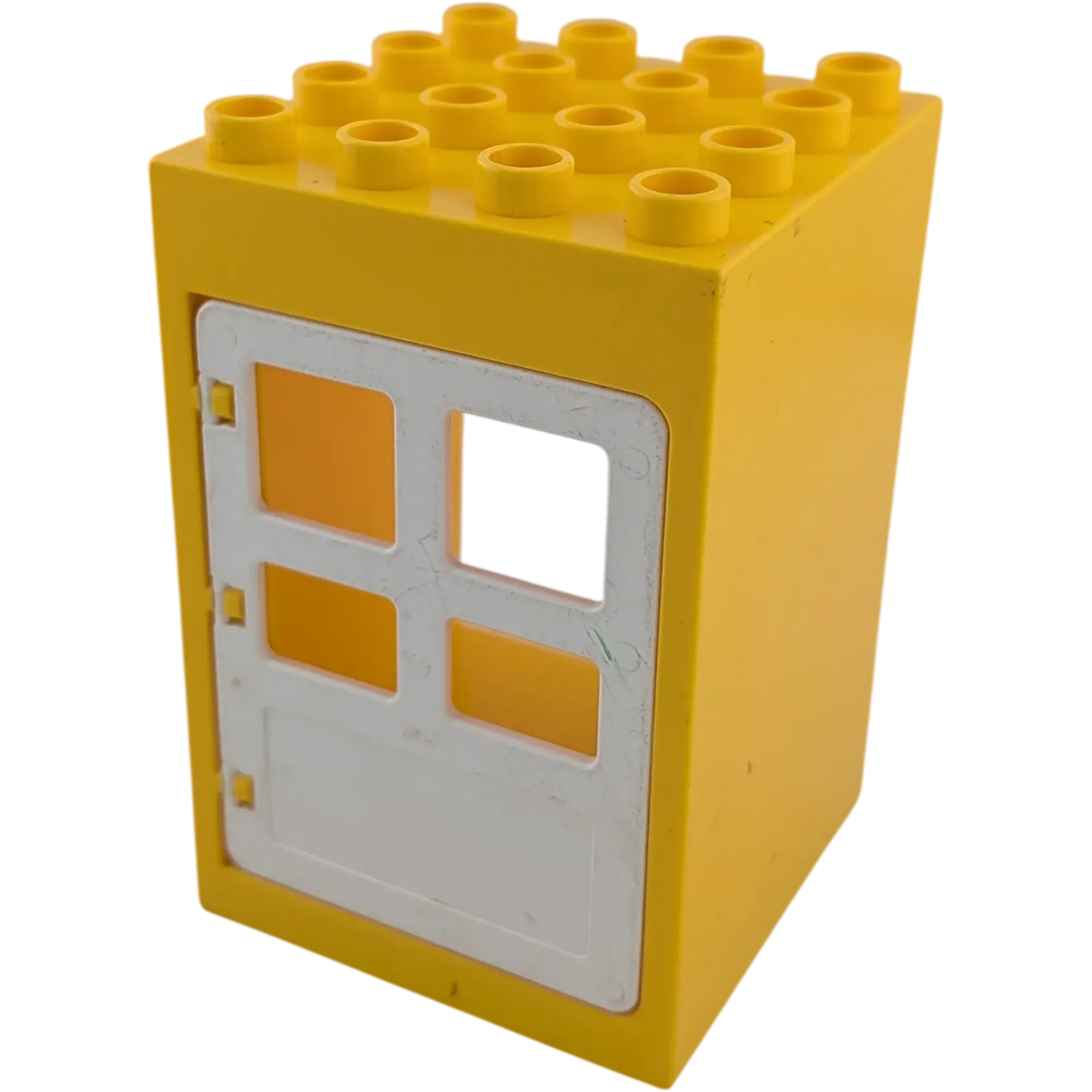 Lego Duplo 4x4 Hauswand Gelb mit weißer Tür 6360