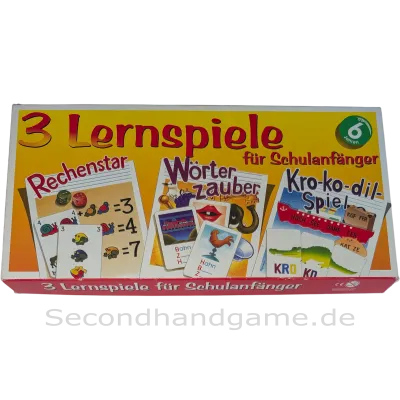 3 Lernspiele für Schulanfänger Rechenstar, Wörterzauber, Kro-Ko-Dil-Spiel