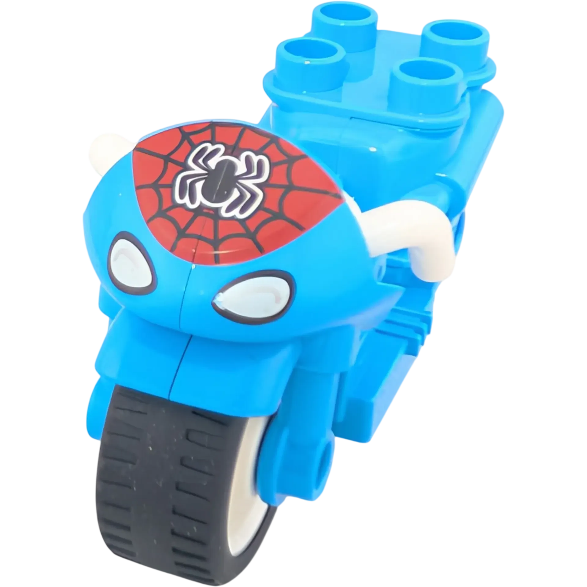 Lego Duplo Motorrad Mofa Hellblau Spiderman mit Spinne