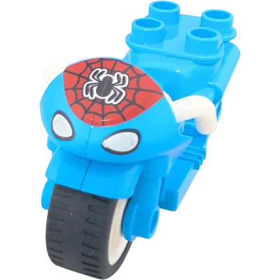Lego Duplo Motorrad Mofa Hellblau Spiderman mit Spinne