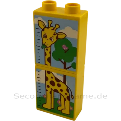 Lego Duplo 4066 Stein 1x2x2 Gelb Giraffe Messlatte zwei Steine