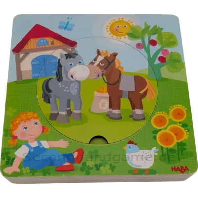 Haba Schichtpuzzle Bauernhof 6 Teile