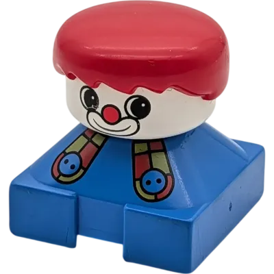 Lego Duplo Figur Clown Blau, rote Harre mit Latz 2327