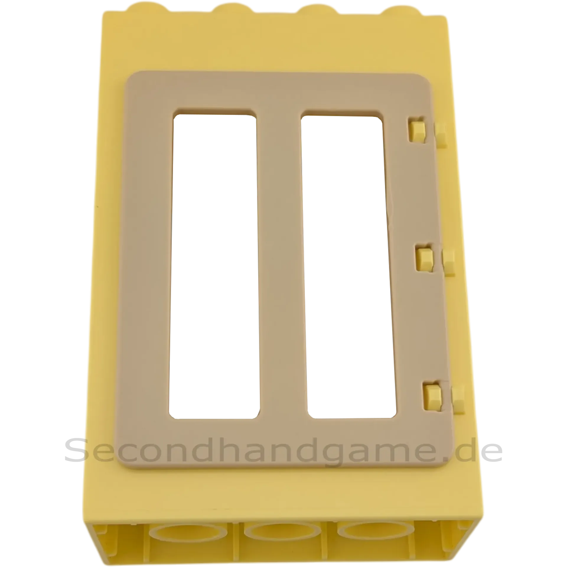 Lego Duplo 2x4 Hauswand Hellgelb mit Tür Beige Balken in der Mitte