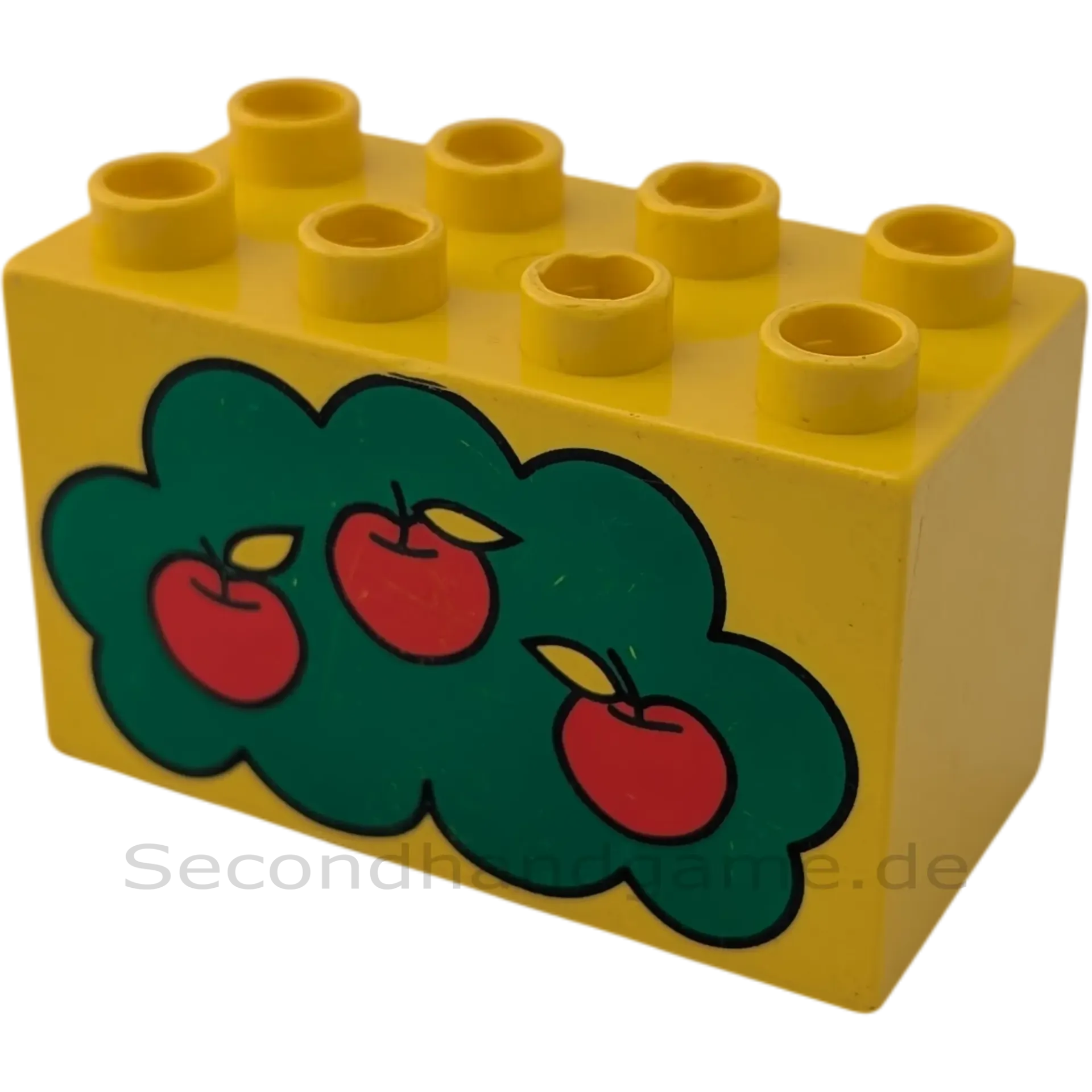 Lego Duplo 2x4x2 Doppelstein 31111 Gelb Bedruckt mit Apfelbaum