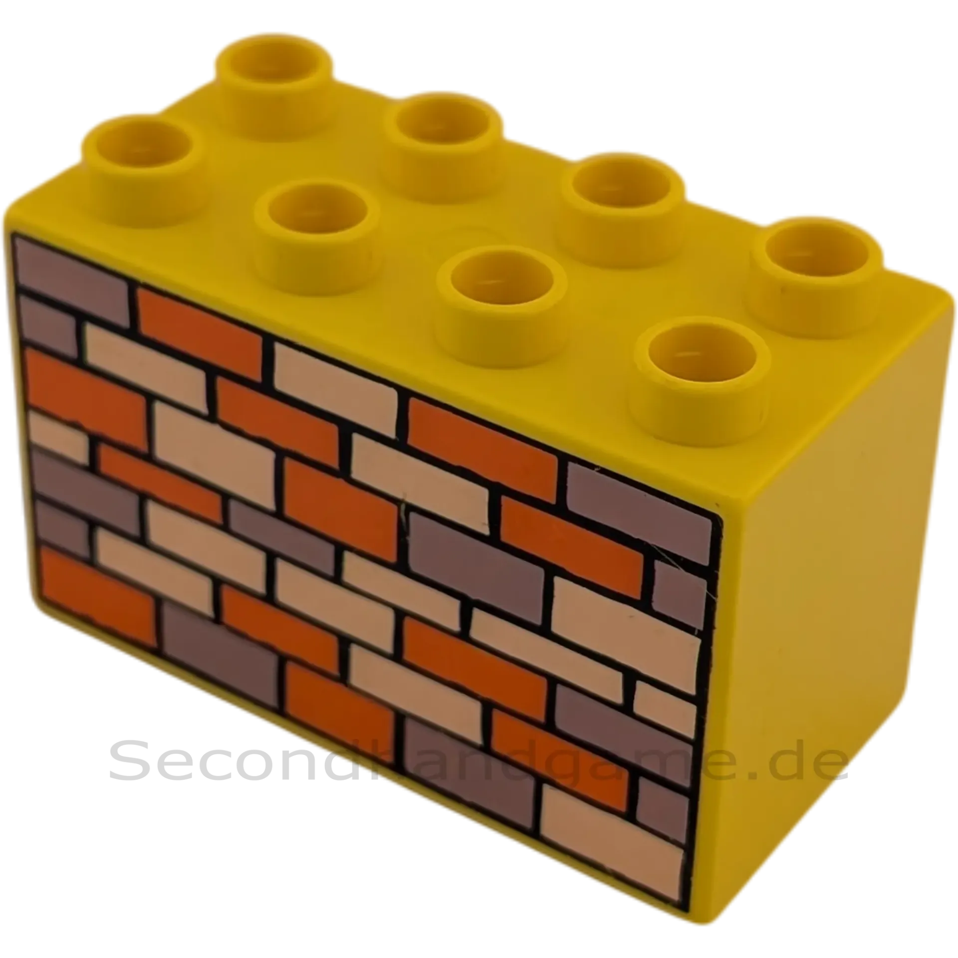 Lego Duplo 2x4x2 Doppelstein 31111 Gelb Bedruckt mit Mauer Bob der Baumeister