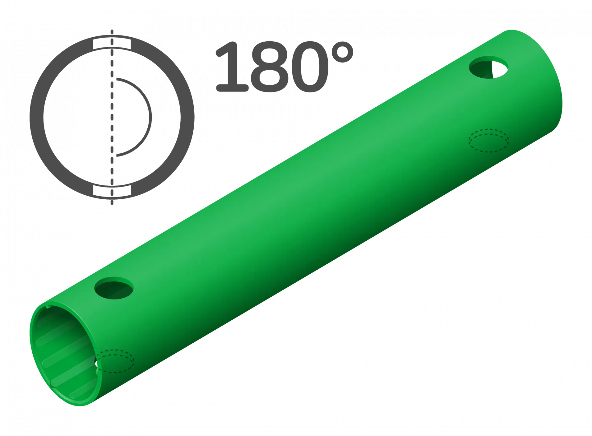 QUADRO Rohr 35 cm 180° 4 Löcher Spezialrohr 41633 Grün 35cm