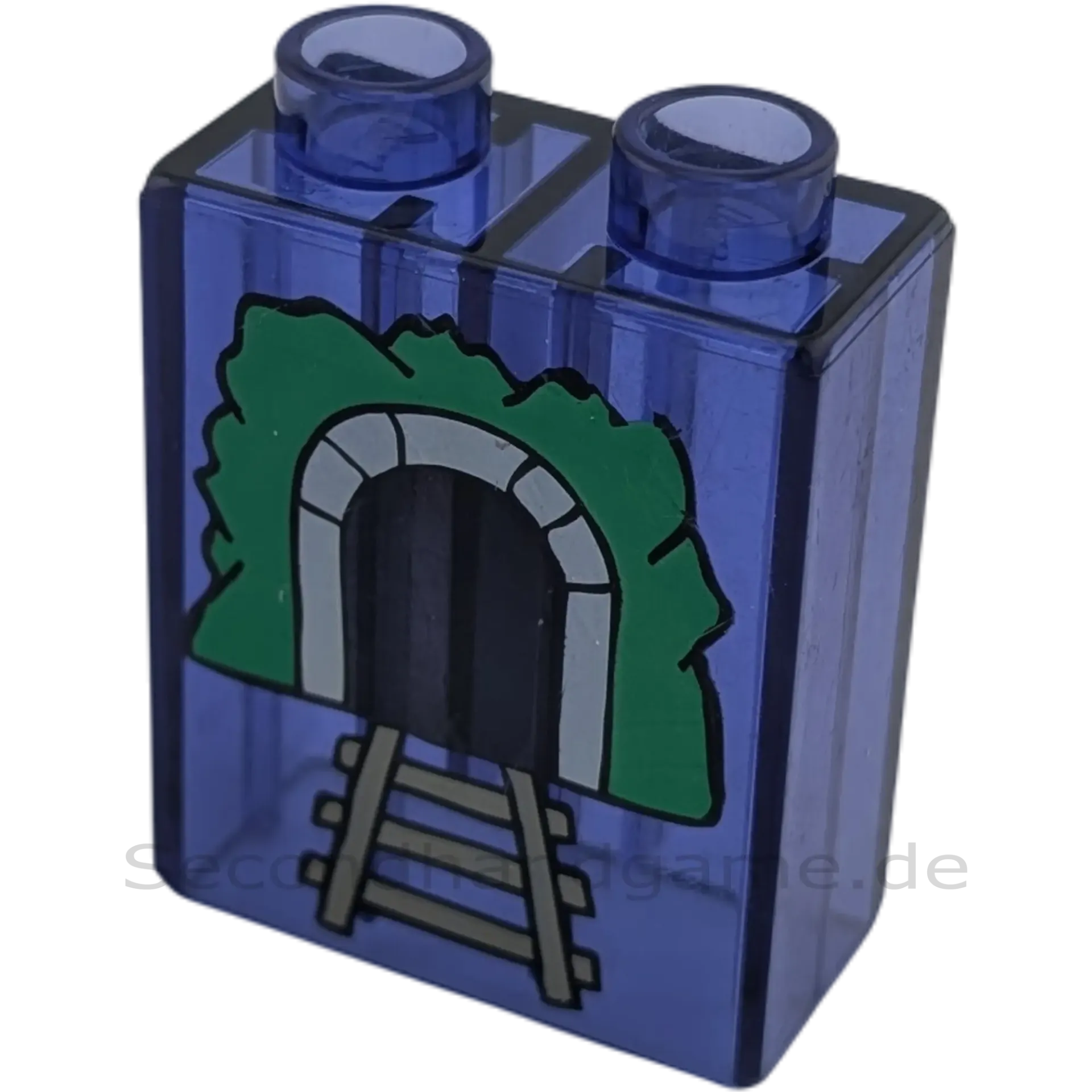 Lego Duplo Schild Tunnel mit Gleisen Transparent Lila 1x2