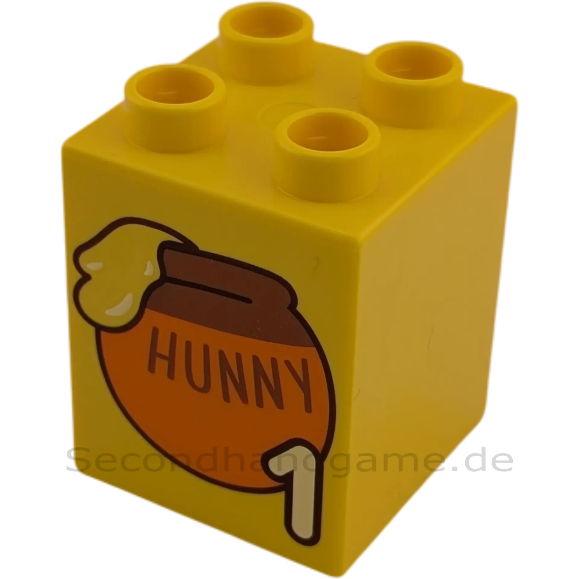 Lego Duplo 2x2x2 Wendestein Gelb mit Hunny 1 Honigtopf