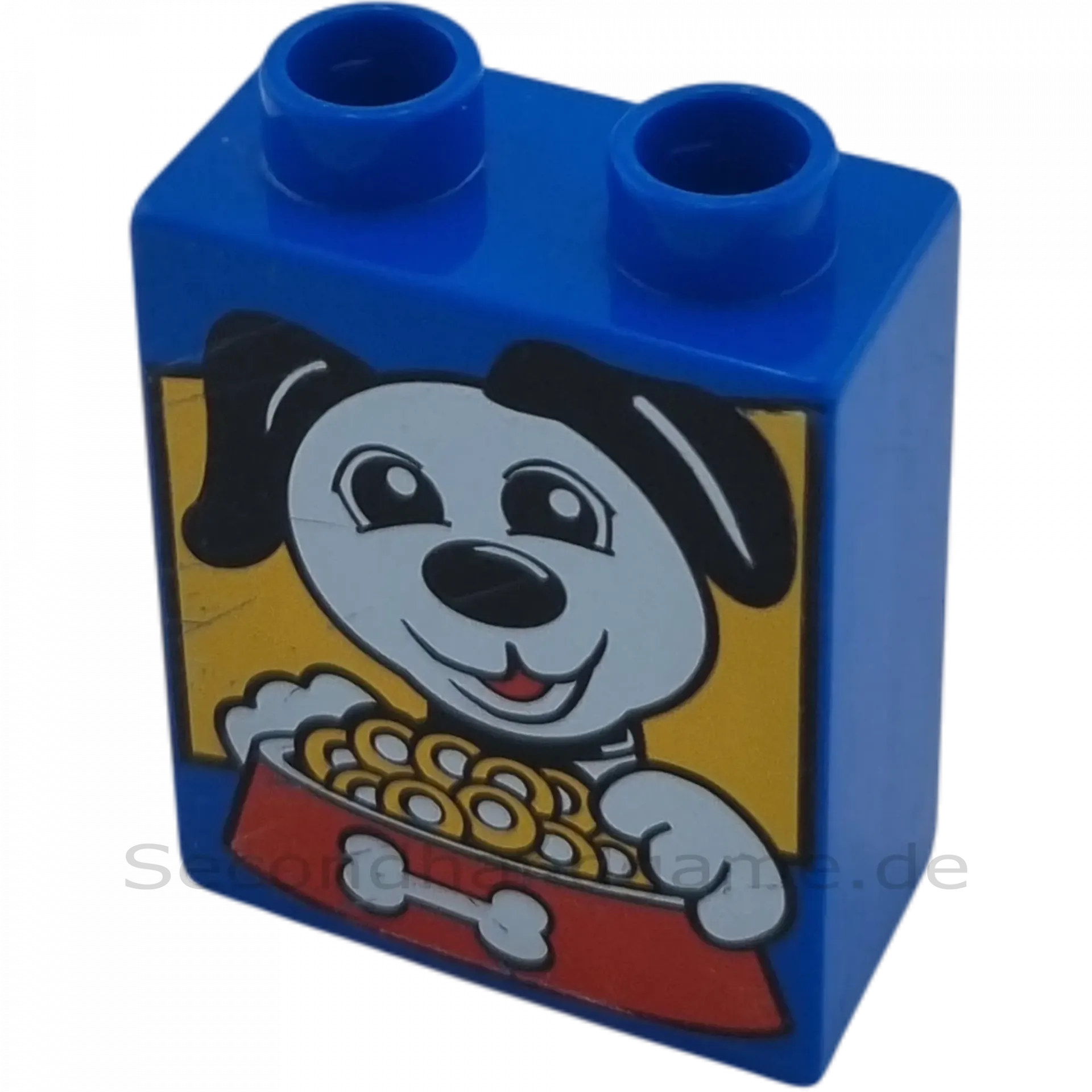 Lego Duplo 4066 Stein 1x2x2 Blau Hund mit Napf Hundefutter