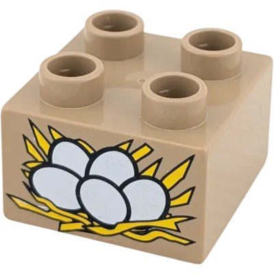 Lego Duplo 2x2 Stein Grau 3437 Vogelnest mit fünf Eiern