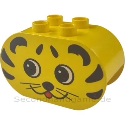 Lego Duplo Stein 2x4x2 Gelb Tigergesicht 6448