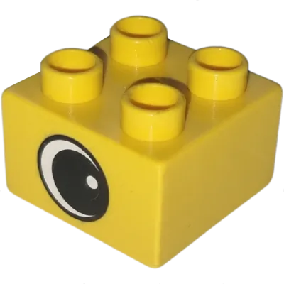 Lego Duplo 2x2 Stein Gelb schielendes Auge 3437