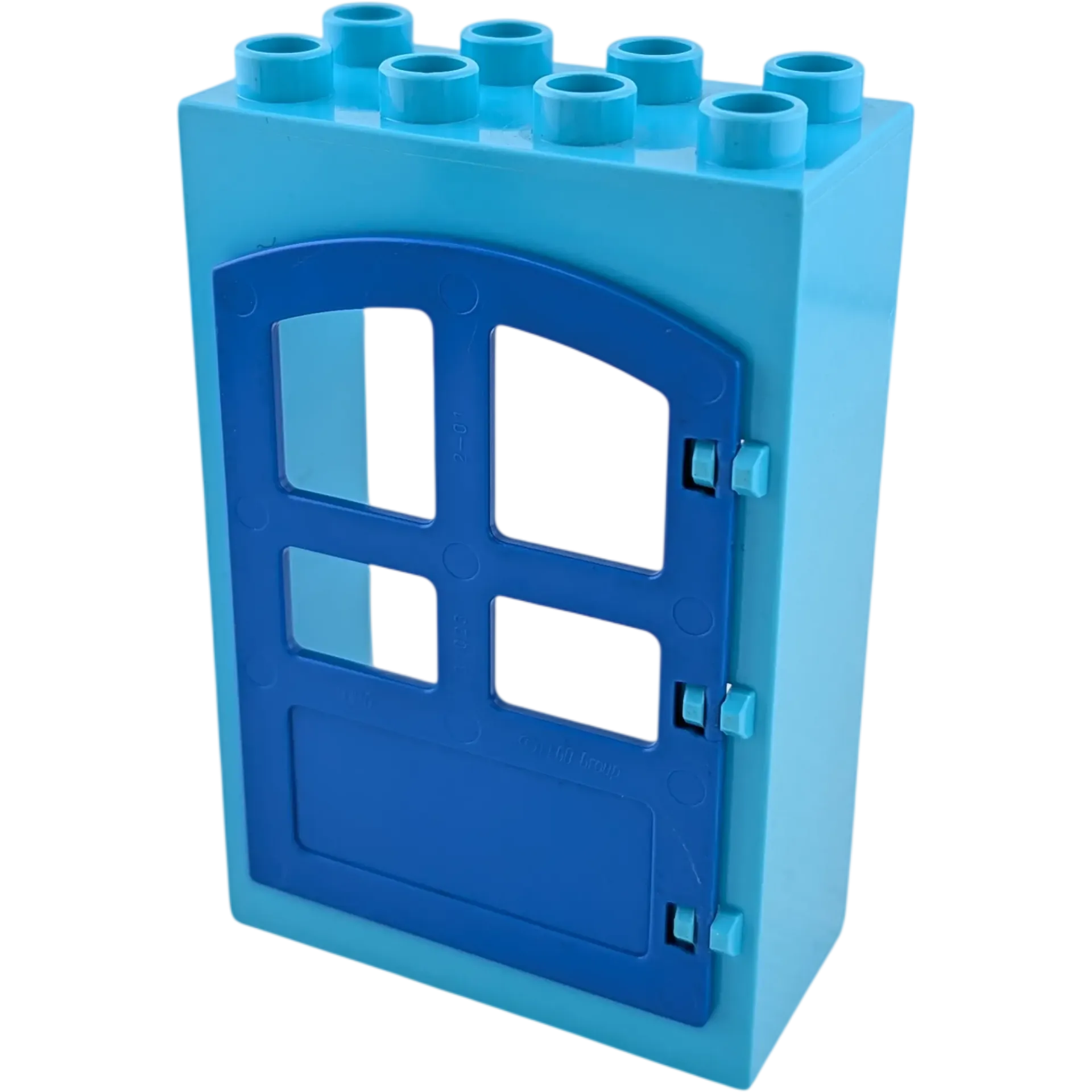 Lego Duplo 2x4 Haustür Azur mit blauer runder Tür