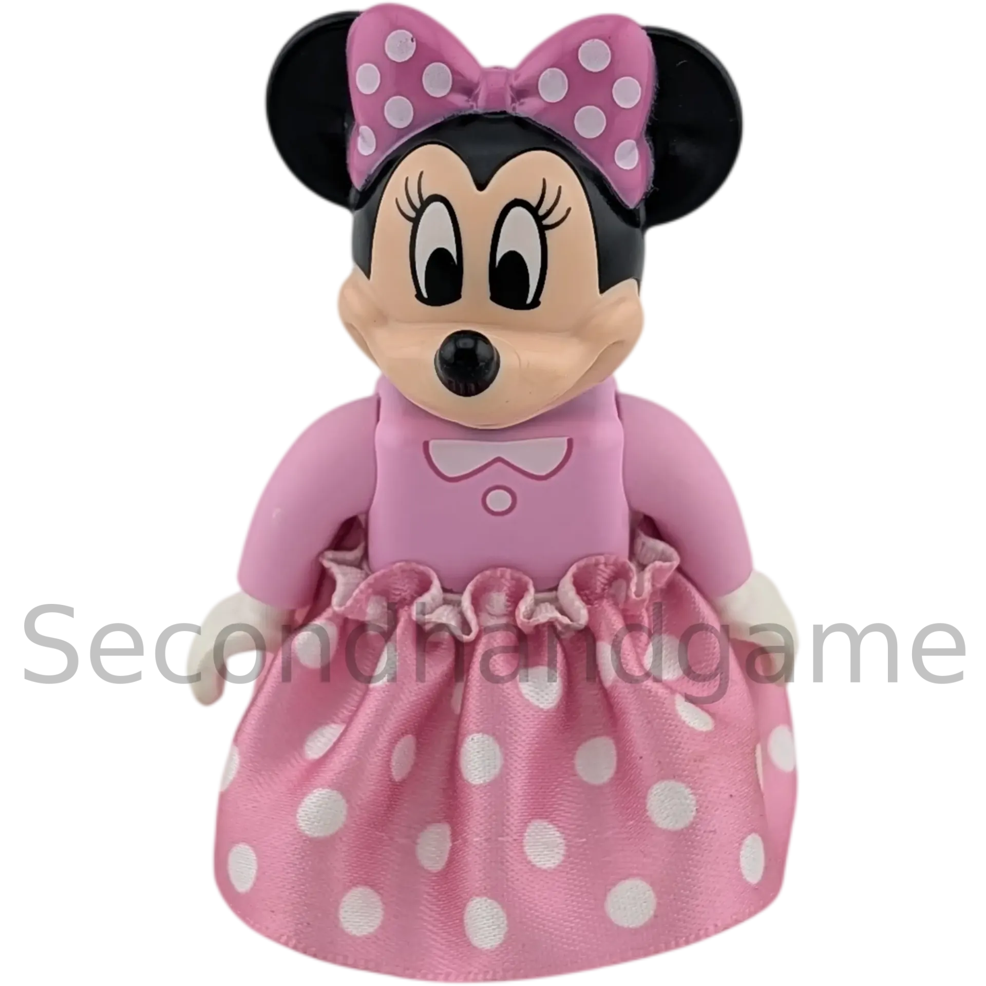 Lego Duplo Disney Minnie Mouse mit Schleife und Rosa Bluse Weiße Hose Rosa Stoffrock mit Punkten