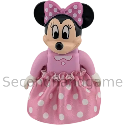 Lego Duplo Disney Minnie Mouse mit Schleife und Rosa Bluse Weiße Hose Rosa Stoffrock mit Punkten