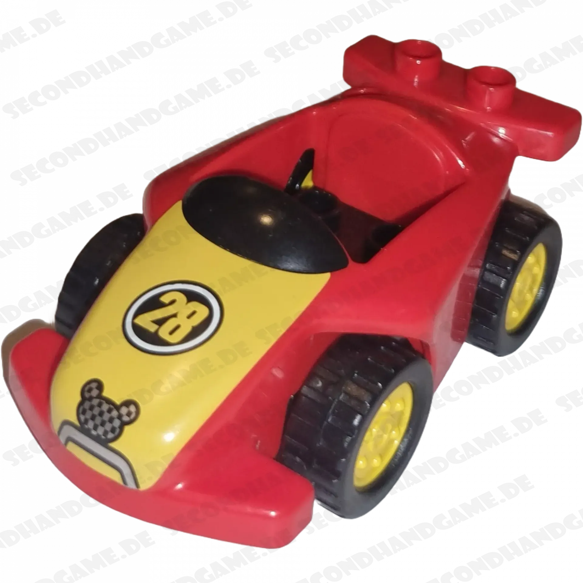 Lego Duplo Auto von Mickey Mouse Rennwagen Rot mit Zahl 28 gelbe Reifen