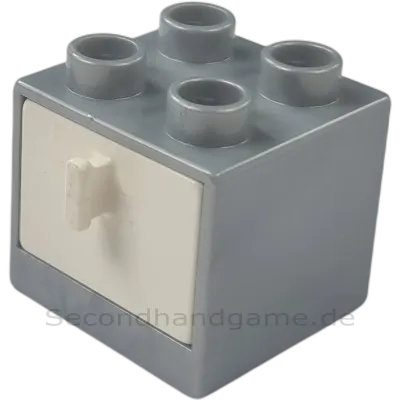 Lego Duplo 4890 Regal Schrank Silber mit Schublade Weiß