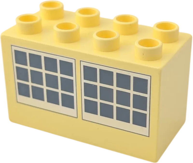 Lego Duplo 2x4x2 Doppelstein 31111 Hellgelb mit zwei Fenstern