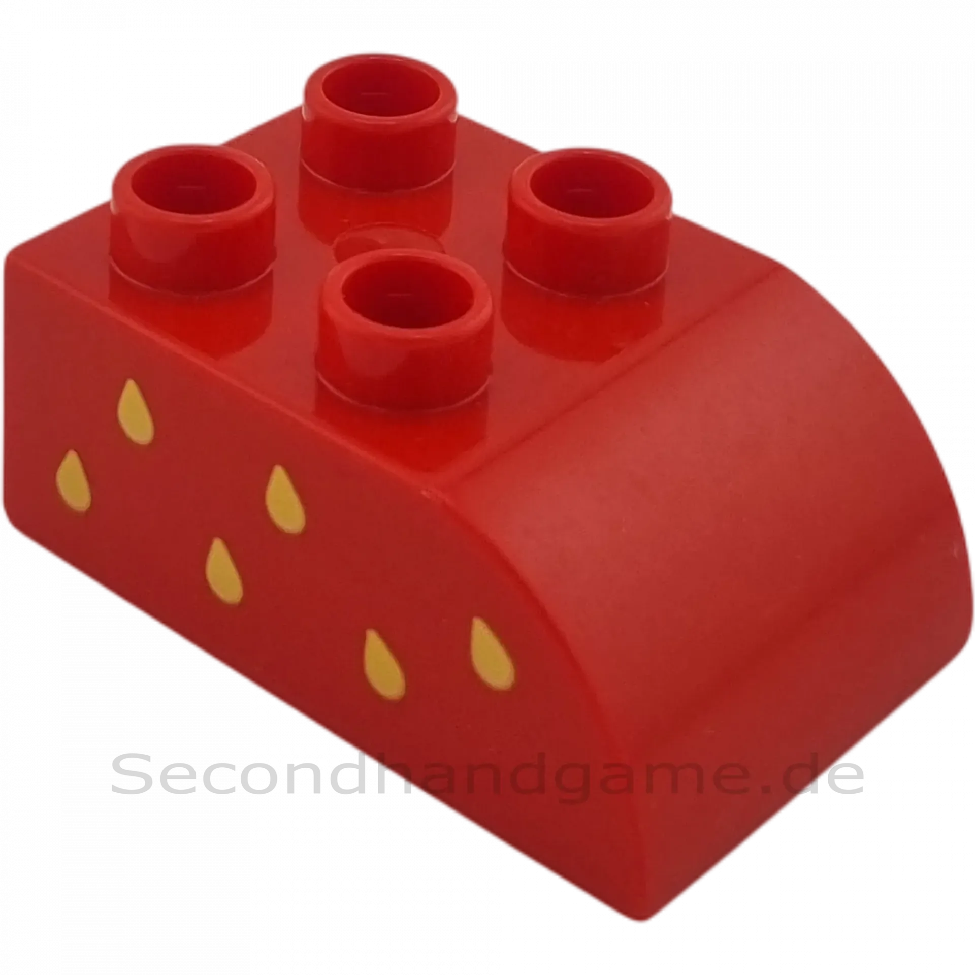 Lego Duplo 2x3 Dachstein 2302 Rot mit Tropfen Gelb Erdbeere
