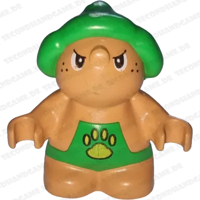 Lego Duplo Figur Mann Wichtel Grüne Kleidung Pfotenabdruck B-Ware