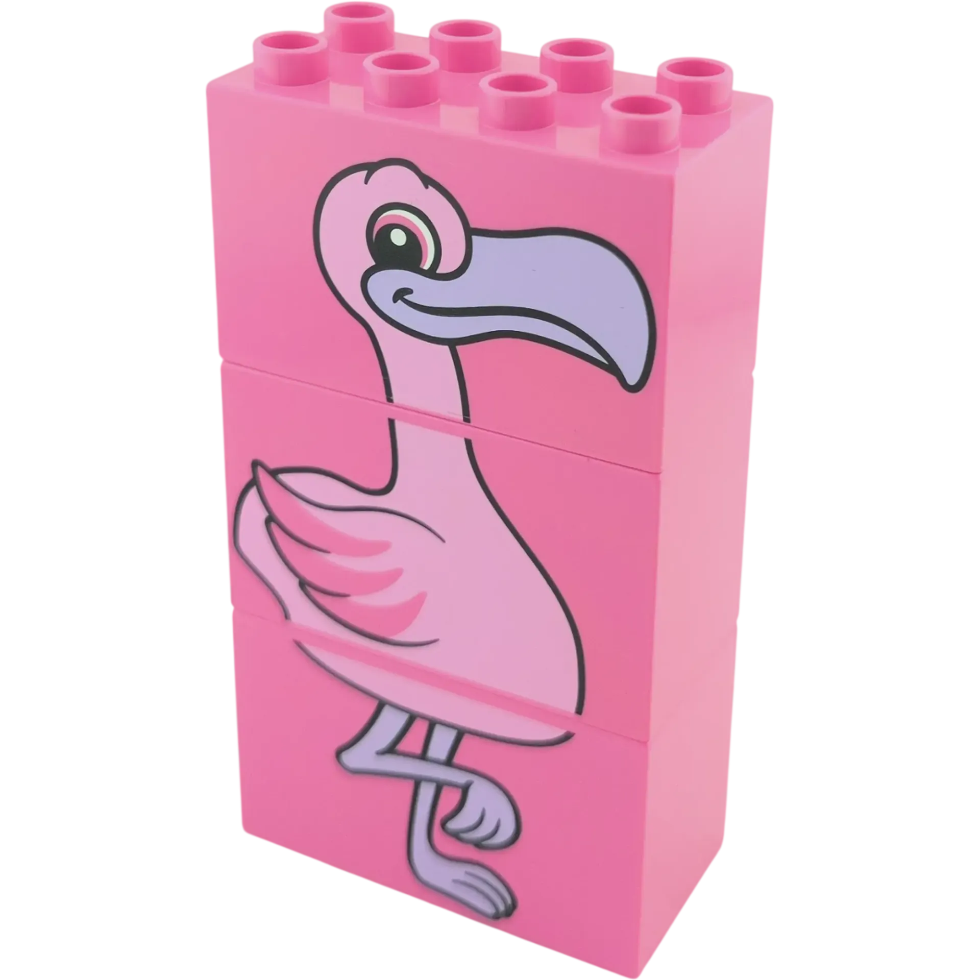 Lego Duplo 2x4x2 Doppelstein 31111 Pink Bedruckt mit Flamingo 3 Teilig