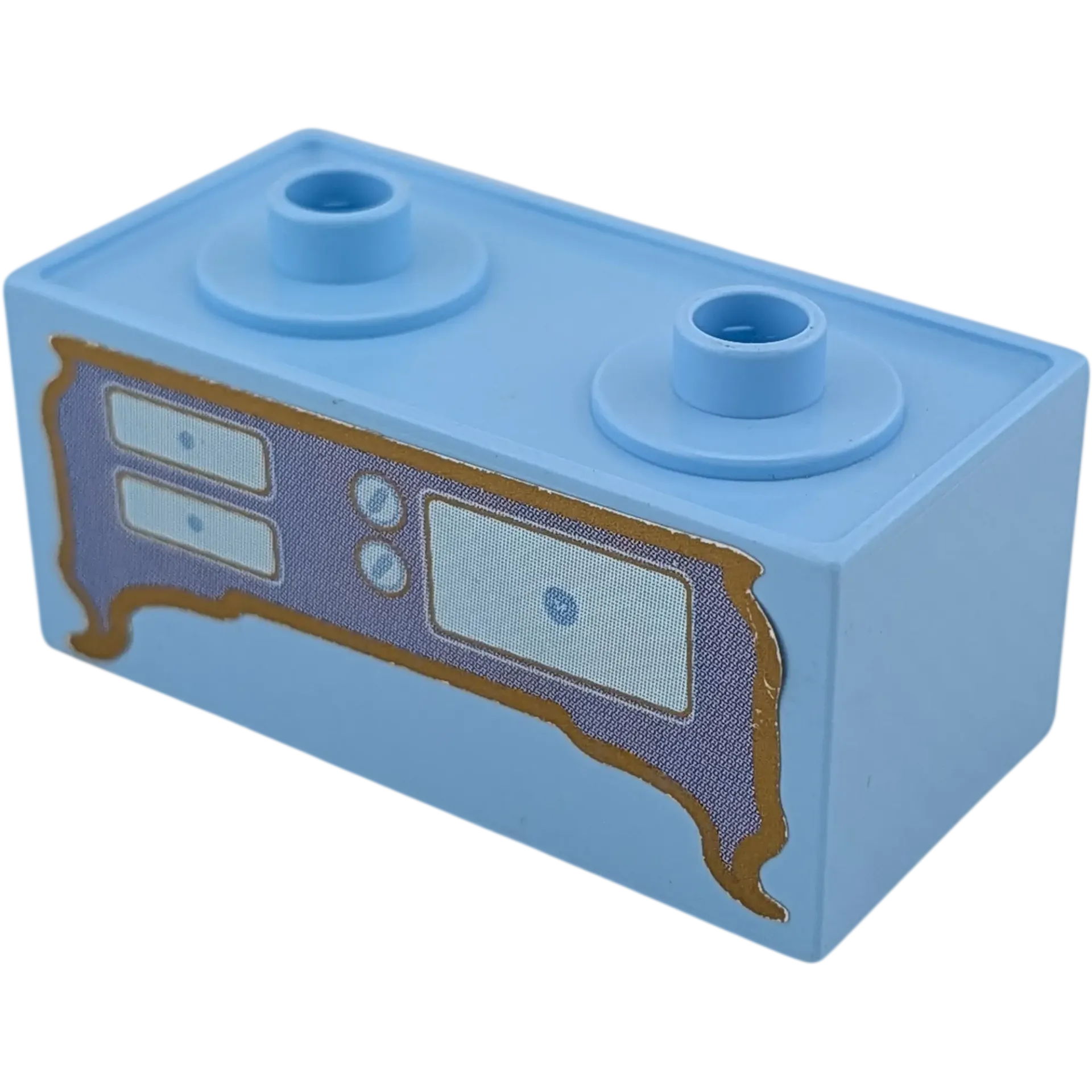 Lego Duplo 4907 Stein Hellblau mit Aufkleber Schrank