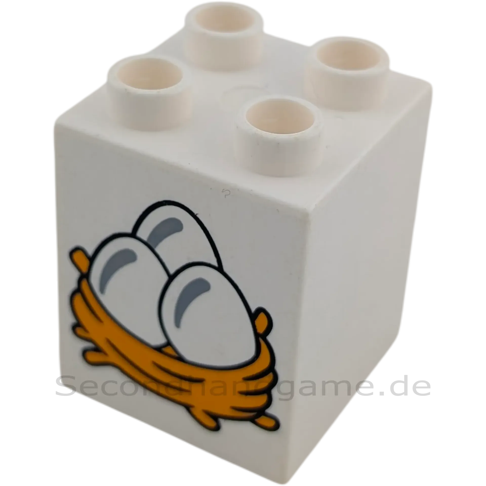 Lego Duplo 2x2x2 Stein Weiß Drei Eier im Nest