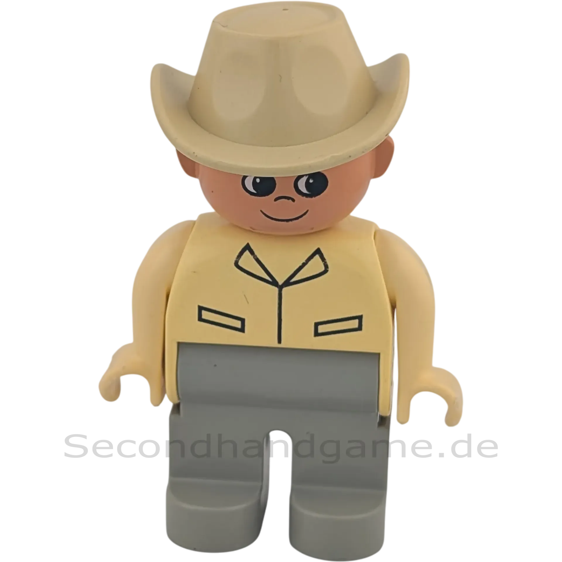 Lego Duplo 4555 Mann Safari Cowboy Hut, beigenes Hemd, graue Hose