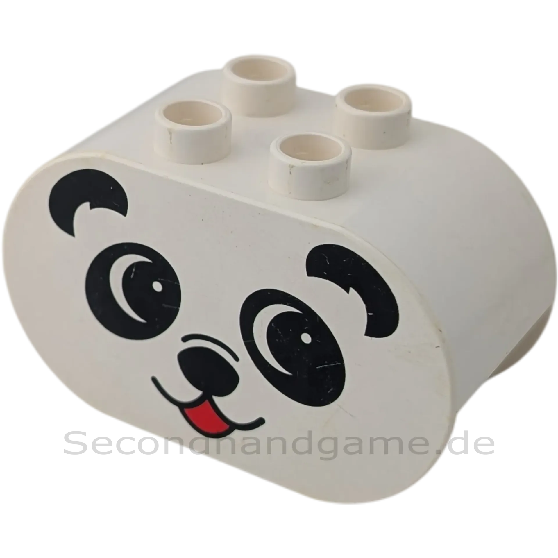 Lego Duplo Stein 2x4x2 abgerundet 6448 Weiß mit Panda Gesicht