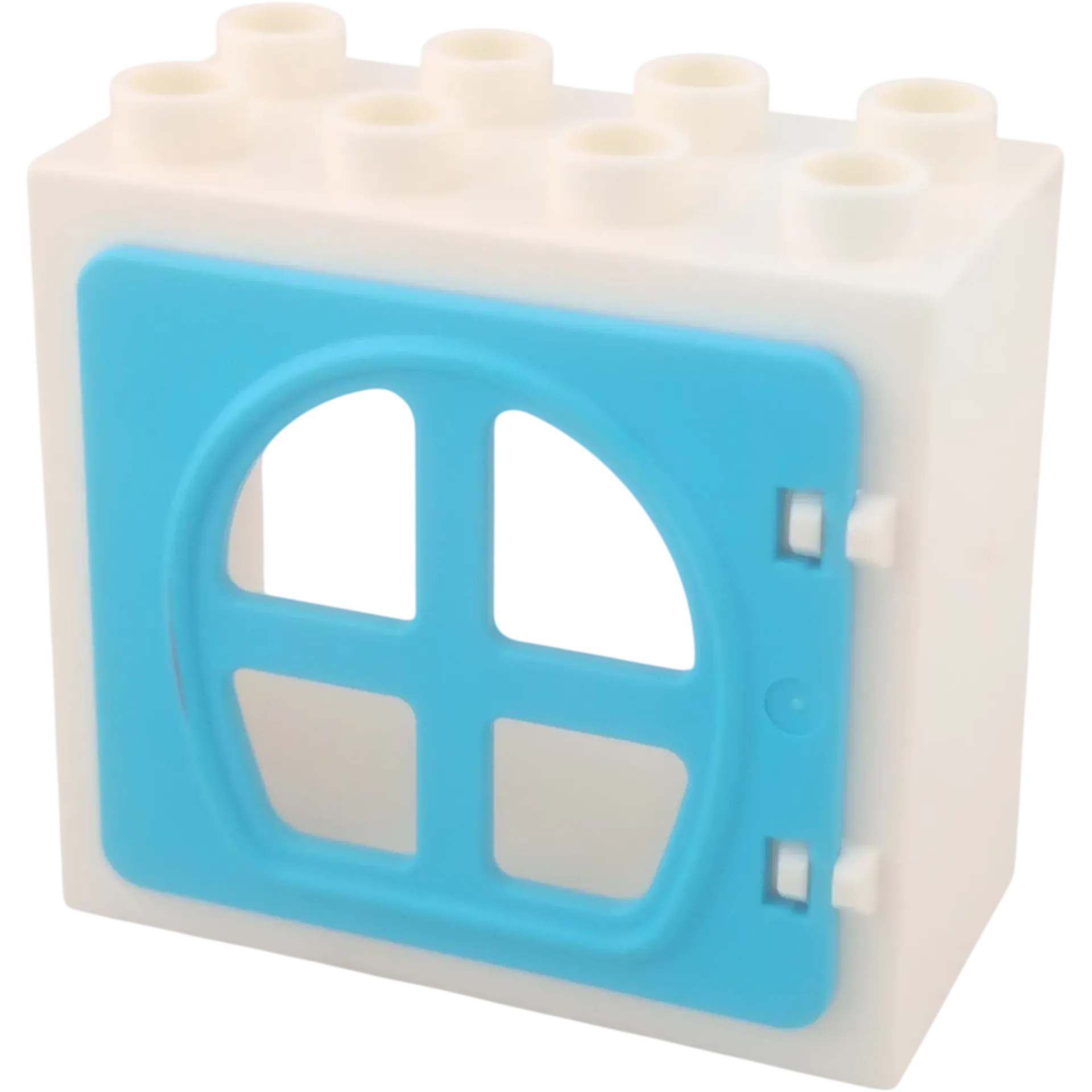 Lego Duplo 61649 Fensterrahmen Weiß mit vier kleinen Fenstern Azur 2x4 Rundfenster