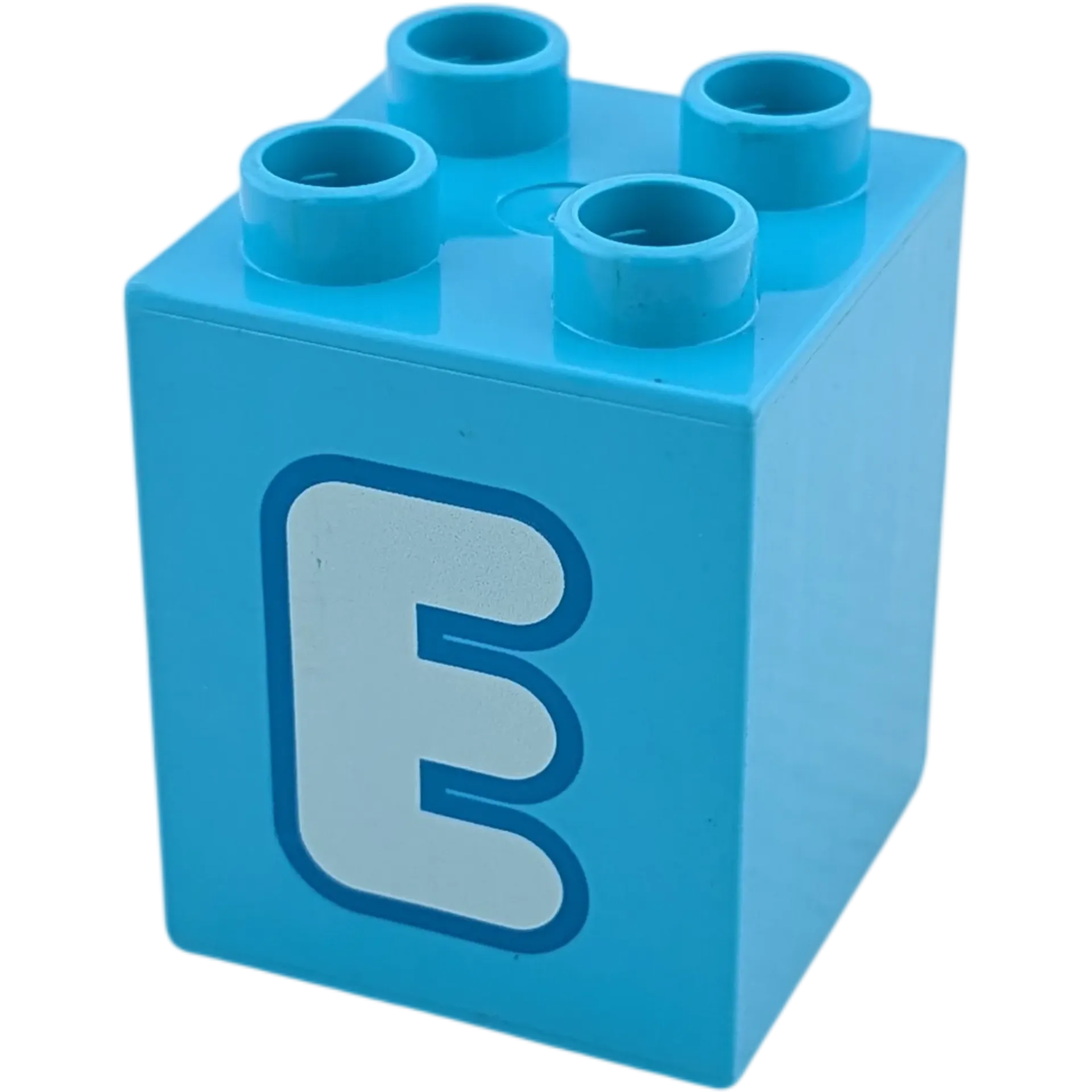 Lego Duplo 2x2x2 Stein Azur Buchstabe E Hellblau