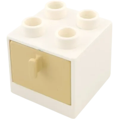 Lego Duplo 4890 Regal Schrank Weiß mit Schublade Beige