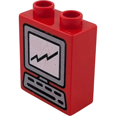 Lego Duplo 4066 Stein 1x2x2 Rot mit Computer