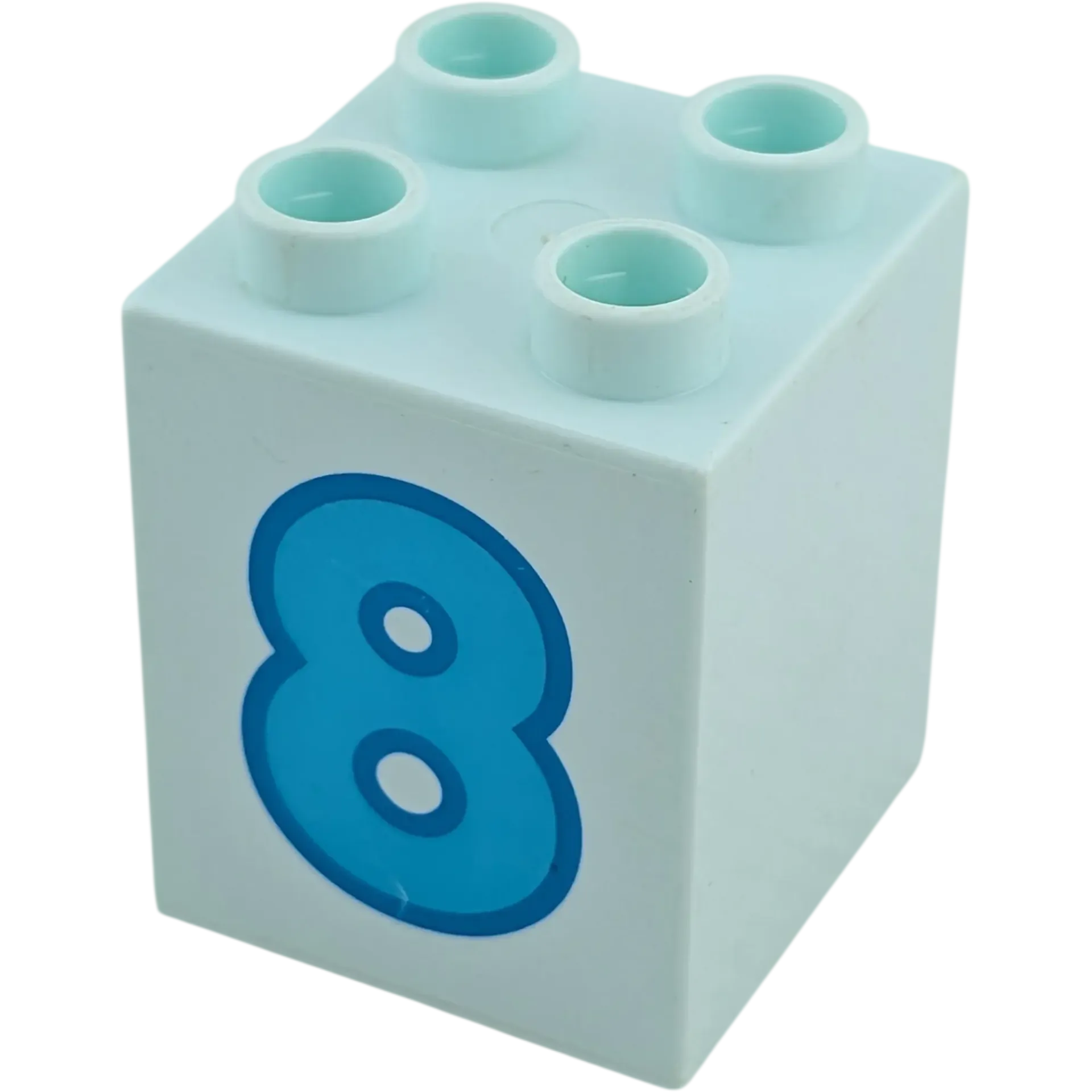 Lego Duplo 2x2x2 Stein Mint Zahl Acht Blau
