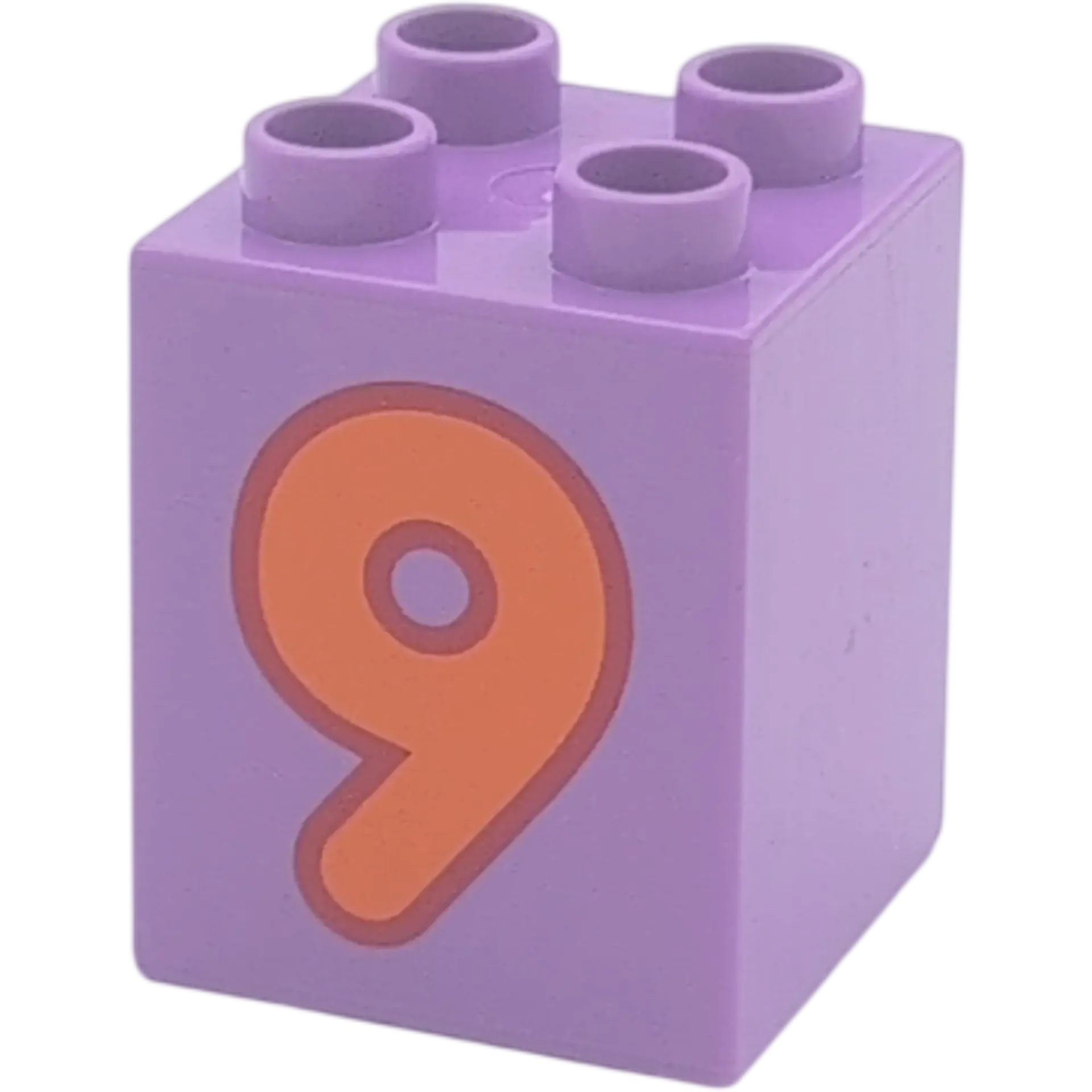 Lego Duplo 2x2x2 Stein Mittellila Zahl Neun