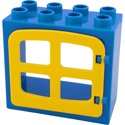 Lego Duplo 61649 Fensterrahmen Dunkelblau mit vier kleinen Fenster Gelb 2x4