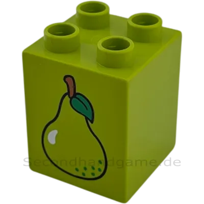 Lego Duplo 2x2x2 Doppelstein Obst Birne Grün