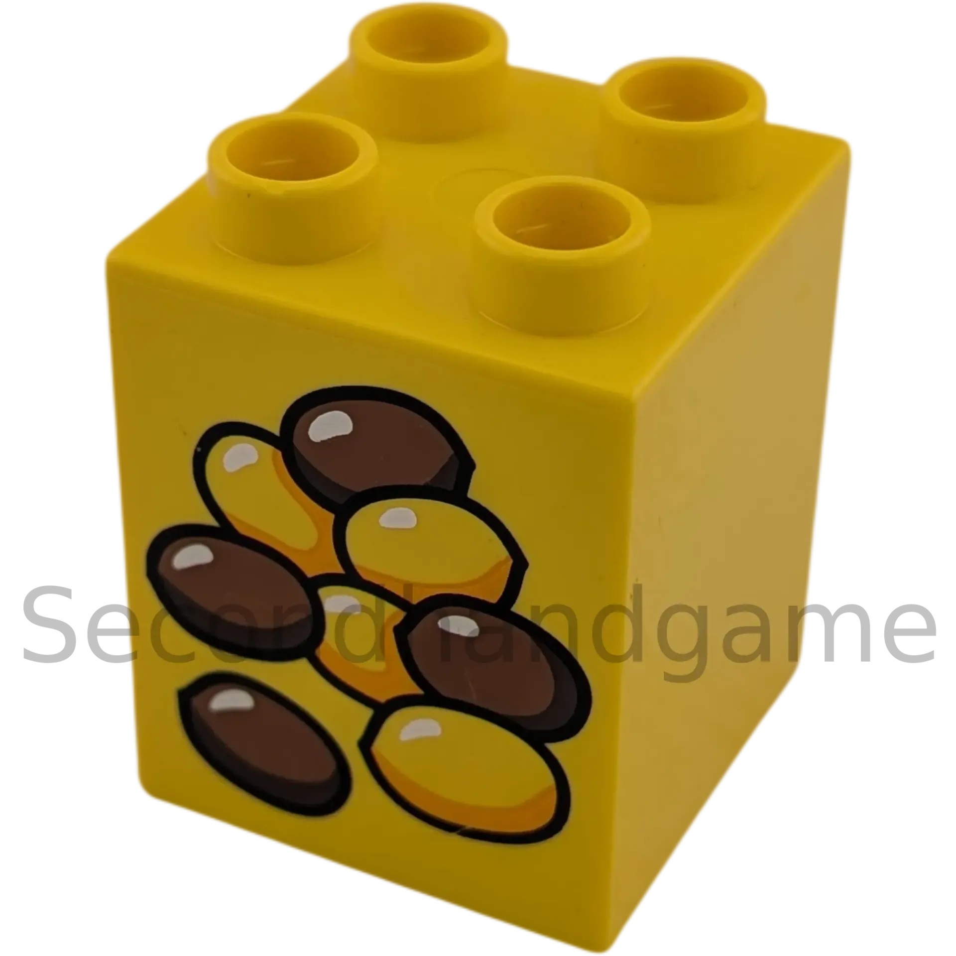 Lego Duplo 2x2x2 Doppelstein Gelb mit Erdnüssen