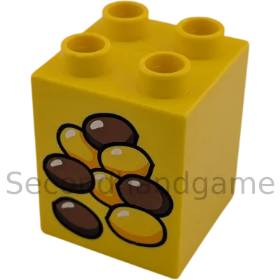 Lego Duplo 2x2x2 Doppelstein Gelb mit Erdnüssen