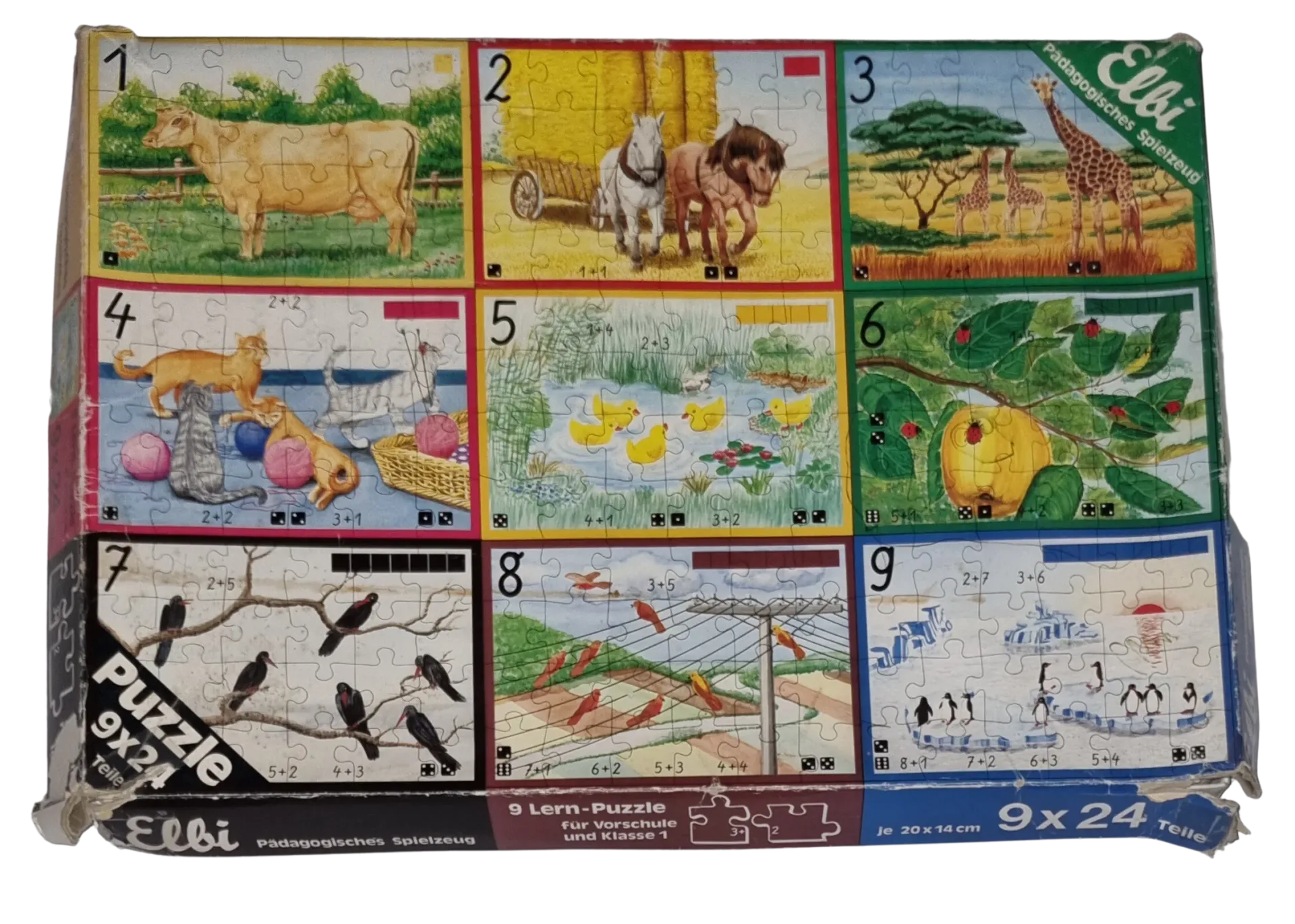 Elbi 9x24 Teile  Lernpuzzle für Vorschule und Klasse 1