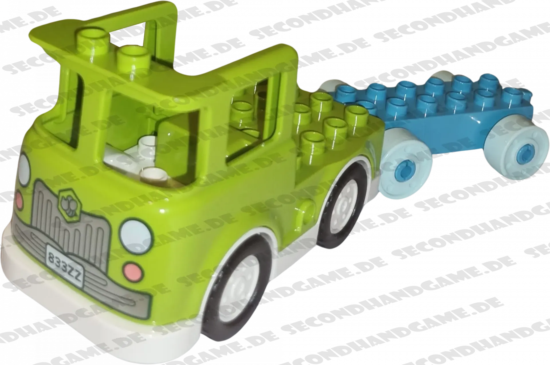 Lego Duplo LKW Lastwagen Grün Lime mit blauem Anhänger